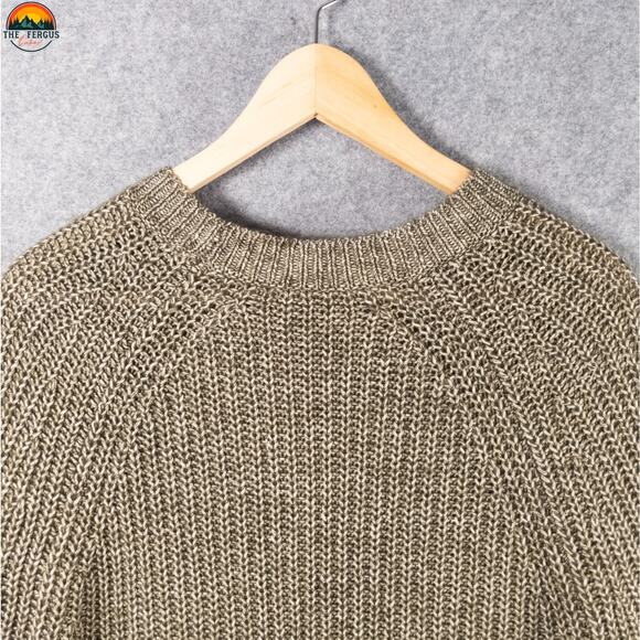 Express Pullover Sweater Gray Cotton Blend Round Neck Long Sleeve Men's Sz XL - Picture 4 of 9